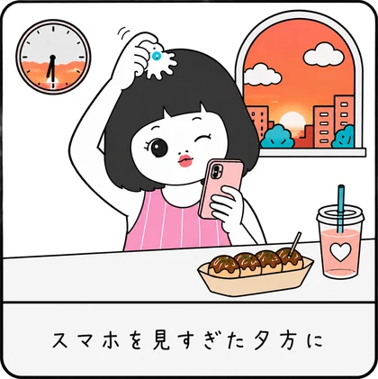 スマホを見すぎた夕方に